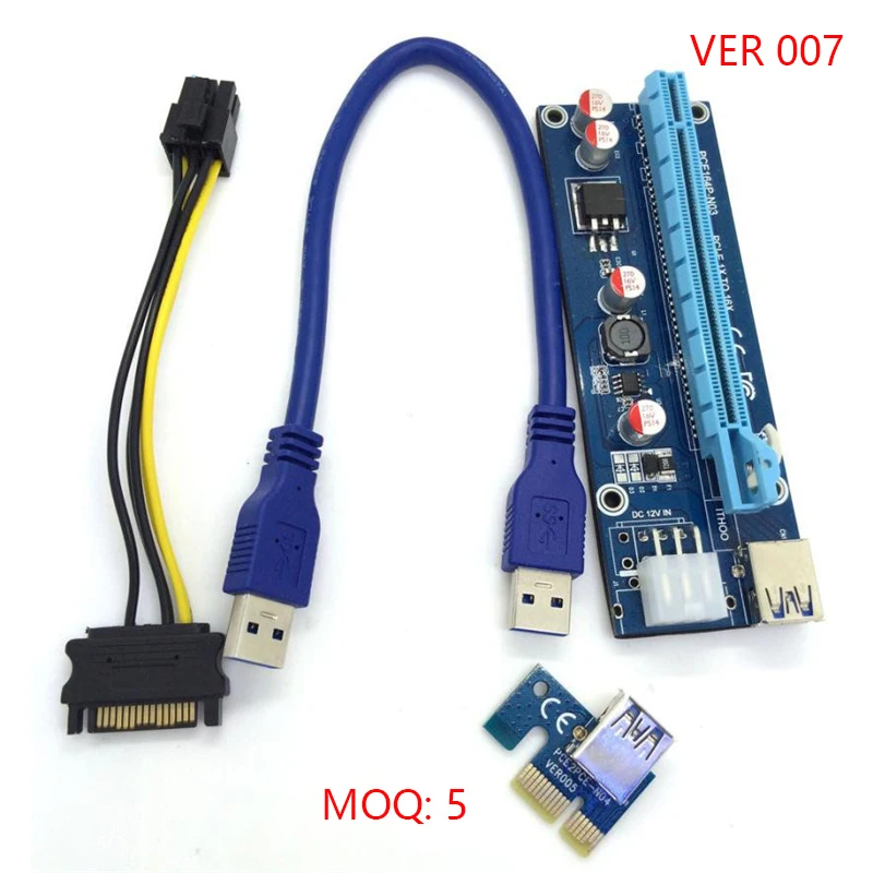 VER007 PCI E Экспресс USB 3.0 1x до 16x Райзер карта адаптер SATA кабель питания WK06|pci-e express usb