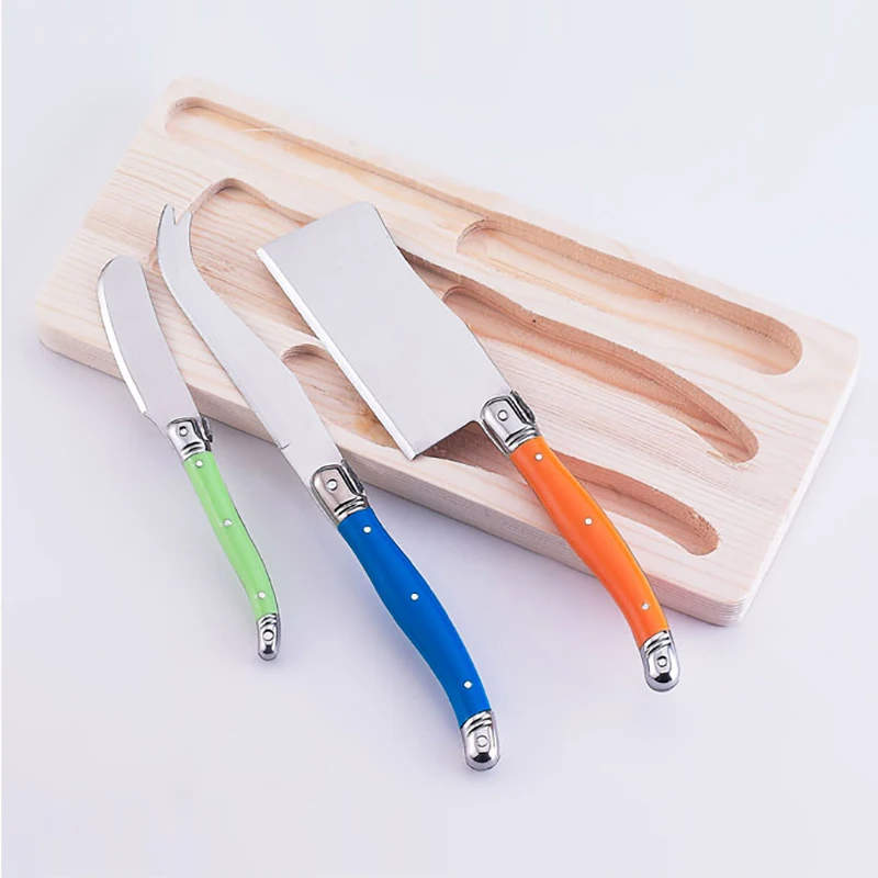 3 шт. europeanstainless Сталь + abs ручка сыр Ножи набор посуды масло с деревянной коробке