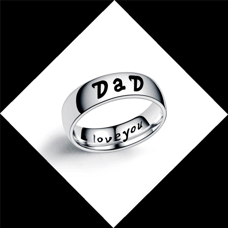 6 мм кольцо для семьи из нержавеющей стали с надписью Love Dad мамы сына и дочки