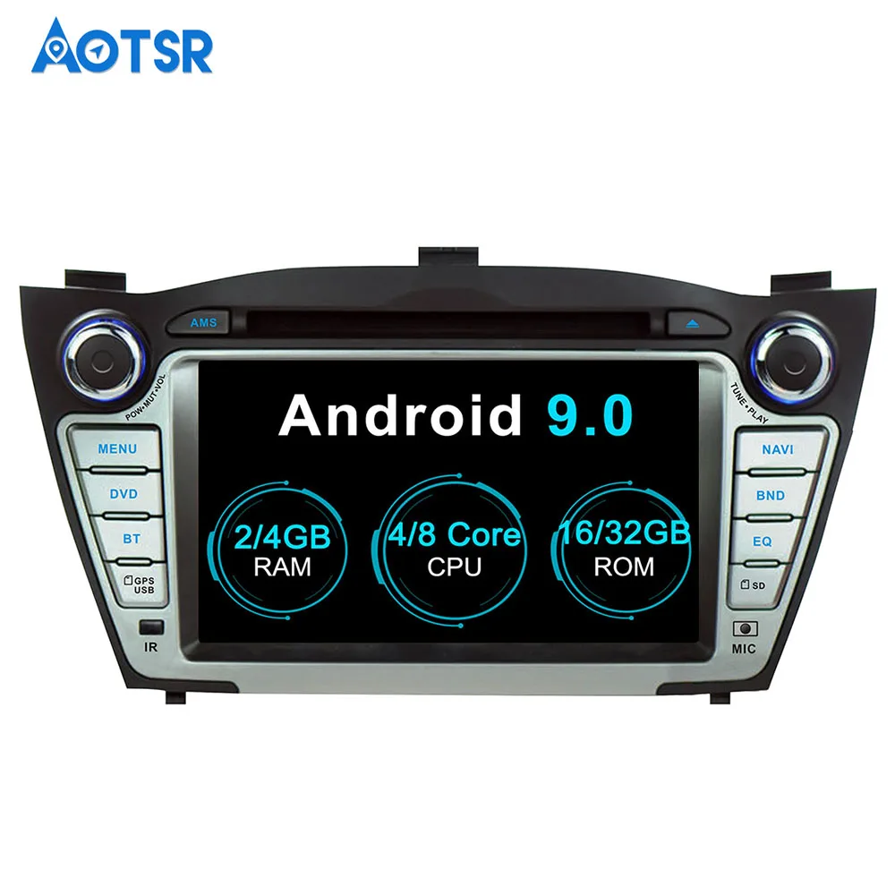 Aotsr Android 9 0 GPS навигация автомобильный DVD плеер для Hyundai IX35 Tucson 2009 2015 мультимедиа 2 din