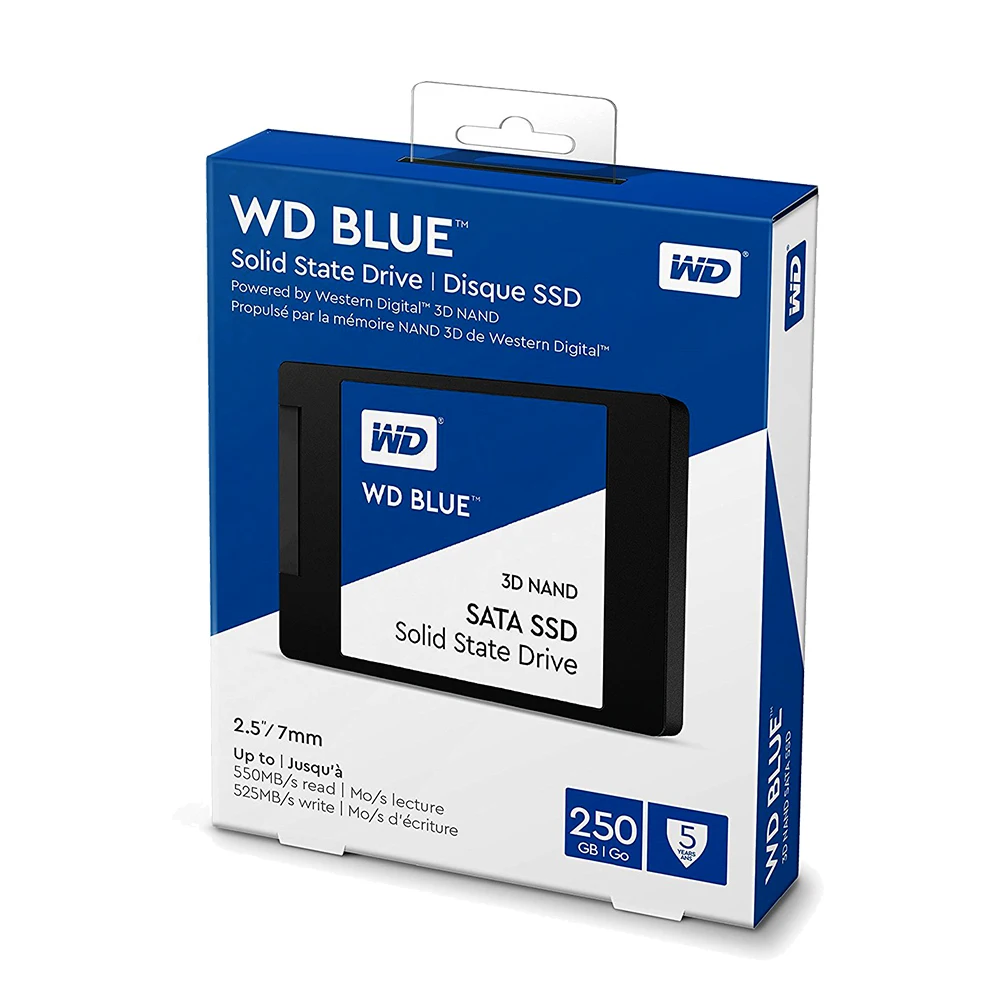 Твердотельный диск Western Digital WD Blue SSD Внутренний твердотельный 250 ГБ SATA 6 Гбит/с 2 5