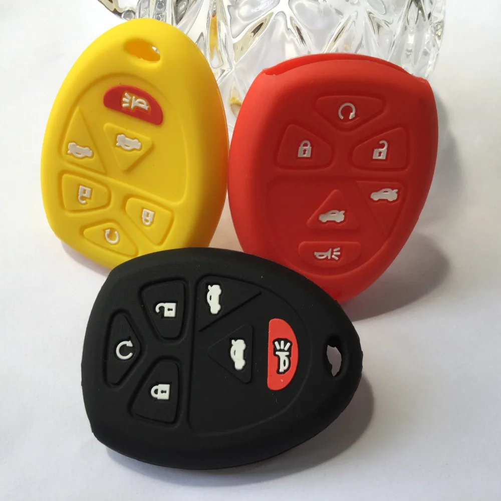 6 кнопок силиконовый держатель для ключей Сменный Чехол GMC Buick анклава Chevrolet Cadillac