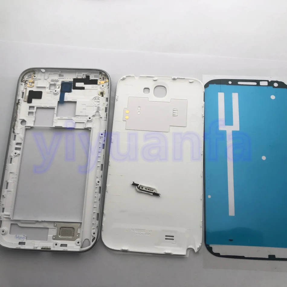 Полноразмерный корпус запасные части для Samsung Galaxy Note 2 II N7100 средняя рамка задняя