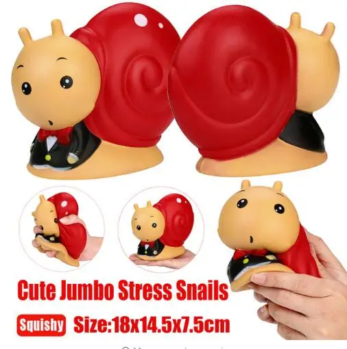 

3pcs/lot Squeeze Jumbo Stress Reliever Soft Snails Doll Scented Slow Rising Toys Gifts kids toys learning tools Fancinating