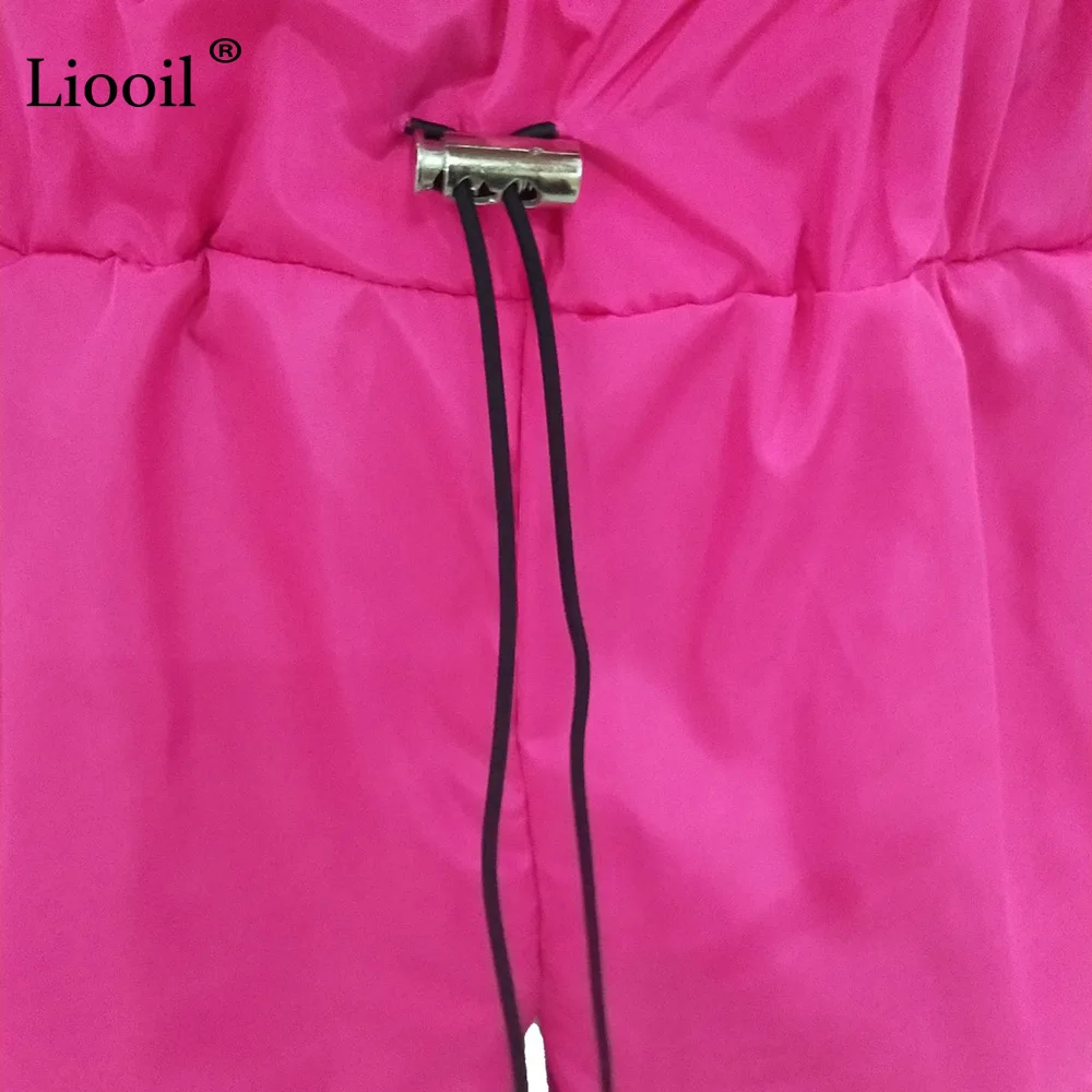 Liooil неоновый зеленый комплект из двух частей для активного отдыха, женский укороченный топ и длинные штаны,, модная новая сексуальная летняя Клубная одежда, спортивный Спортивный костюм