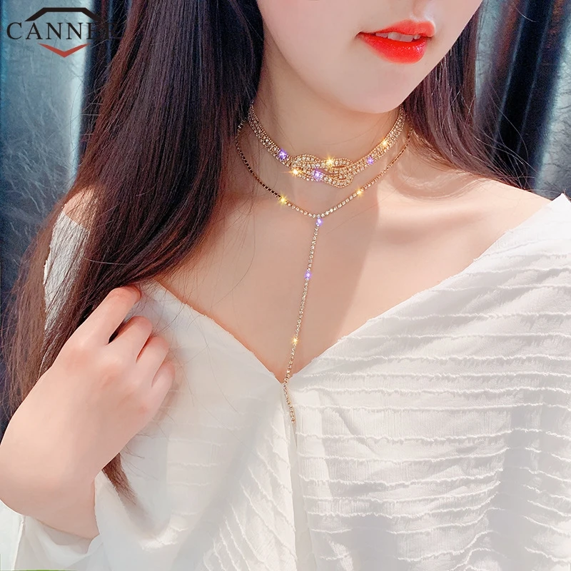 Женское Ожерелье CANNER кристалл/Стразы чокер ожерелье подвеска длинное collier femme