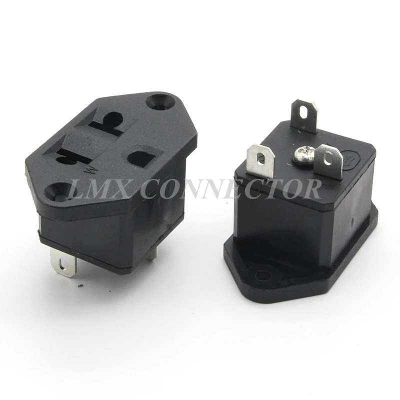 10PCS IEC320 Black Female Socket Power socket 3P Connector iron copper Switch AC-15 | Обустройство дома