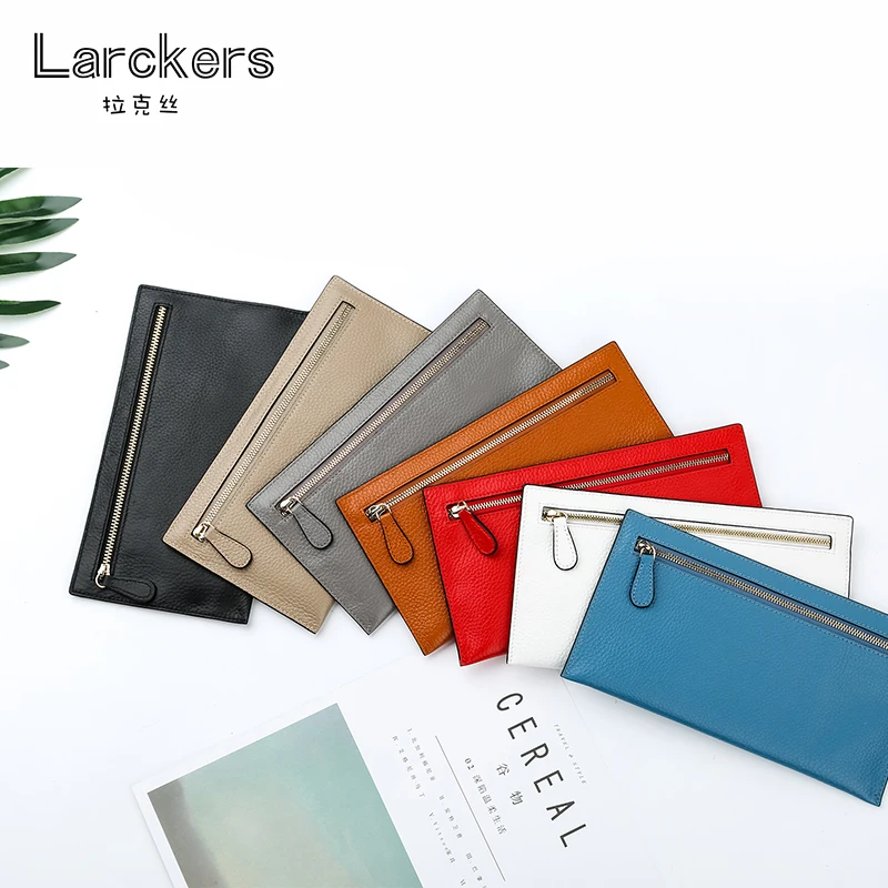 Женский кошелек из натуральной воловьей кожи тонкий узор Простой Стильный клатч