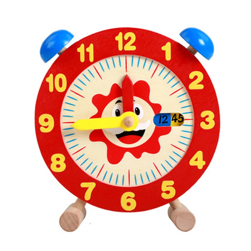 

Wooden Toys Cartoon Children Educational Toy Digital Geometry Clock Baby Boy Girl Puzzles