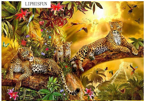 New DIY Diamond Painting Leopard Tree Cross stitch Thorn To Draw Needlework Embroidery|diamond cross-stitch|diamond paintingdiamond embroidery |
