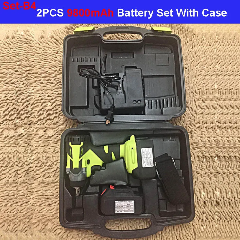 360N/M 16800mah 9800mah 1/2 бесщеточный крутящий момент беспроводной Hilti Электрический Bort Электроинструмент литиевая батарея автомобильный ударный ключ - Цвет: 2PCS 9800mahWith Box