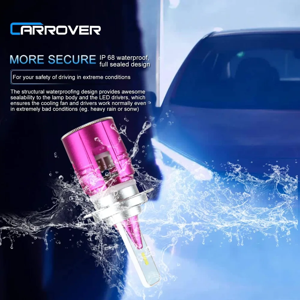 Автомобильная фара Rover светодиодный H4 H7 6000K 72 Вт супер яркий H1 Hi Lo с чипом CSP 12 В 24