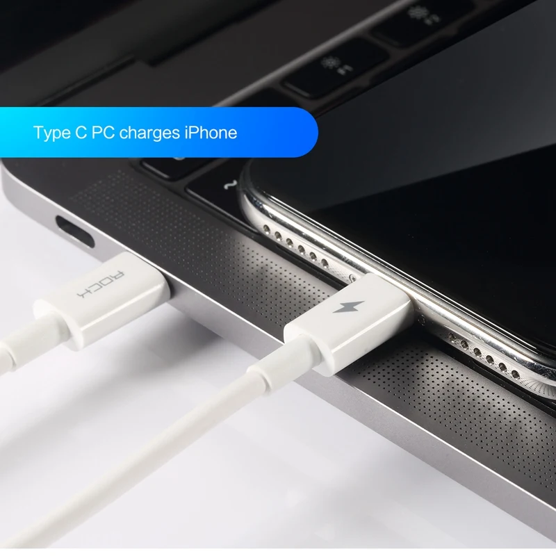 ROCK USB PD type C для кабеля Lightning Быстрая зарядка 15 Вт кабель синхронизации iPhone X 10 8 XS XR