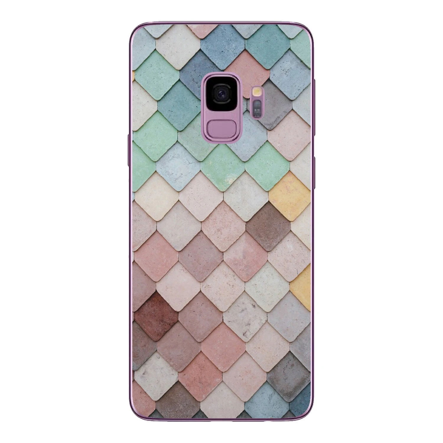 For Samsung Galaxy S9 Case Cover 5.8&quot Soft TPU Silicone Popular Cute Happy Color Fish Scale Flower Pattern Painted Phone |