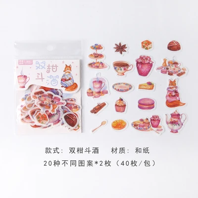 JIANWU 40 листов милый мультфильм пуля журнал стикер сумка креативный DIY дневник украшение стикер kawaii школьные принадлежности - Цвет: U shuanggandoujiu