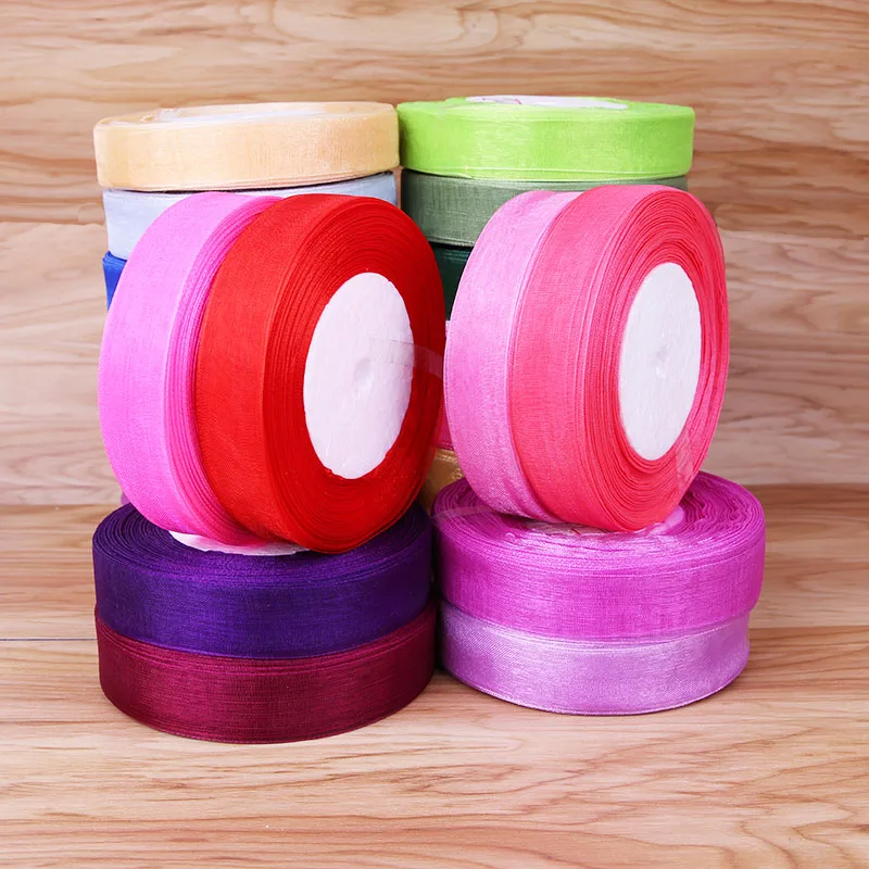 45Meters/Roll 20mm Chiffon Organza Ribbons for Wedding Birthday Party Decoration Christmas Halloween Gift Wrapping DIY Crafts | Дом и сад