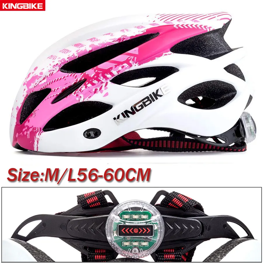 675-Red-L0 KINGBIKE, велосипедный шлем, ультра-светильник, горная дорога, MTB, качество, пара, велосипедный шлем, с светильник, дышащий, спортивный, велосипедный шлем, M-XL - Цвет: 675-Red-L0