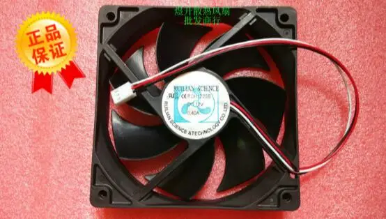 RUILIAN 12025 RDH1225B DC12V 0.40A 12 см 120*25 мм трехпроводный вентилятор