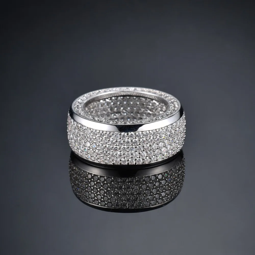 Brass mirco setting CZ stone Hip Hop Ring All Iced Out Men Stone Rings R005 |