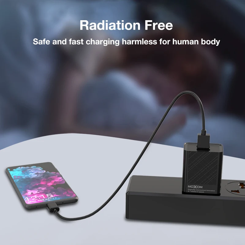 MOXOM 5V 2.1A Dual USB зарядное устройство для iPhone X 8 7 портативный мобильный телефон