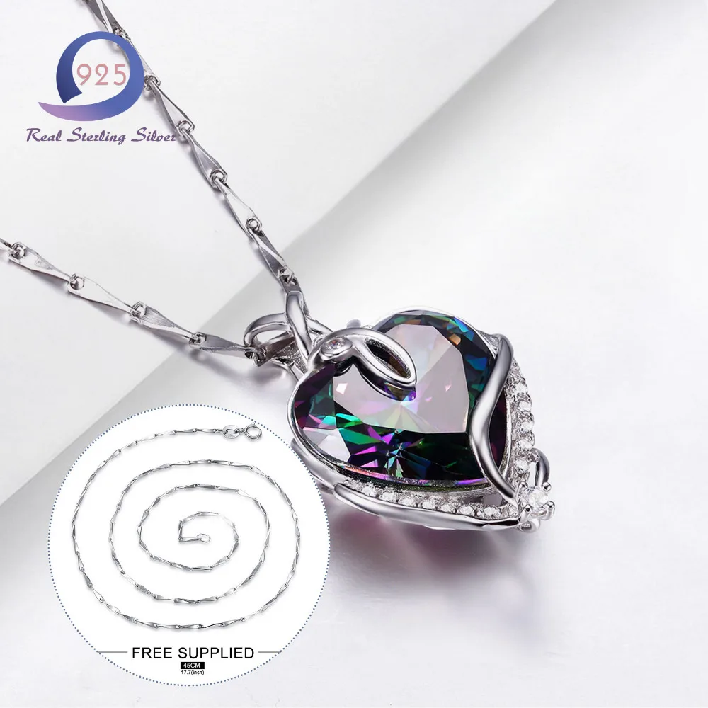 Merthus 925 пробы Серебряный мистик созданный лабораторией в форме сердца с