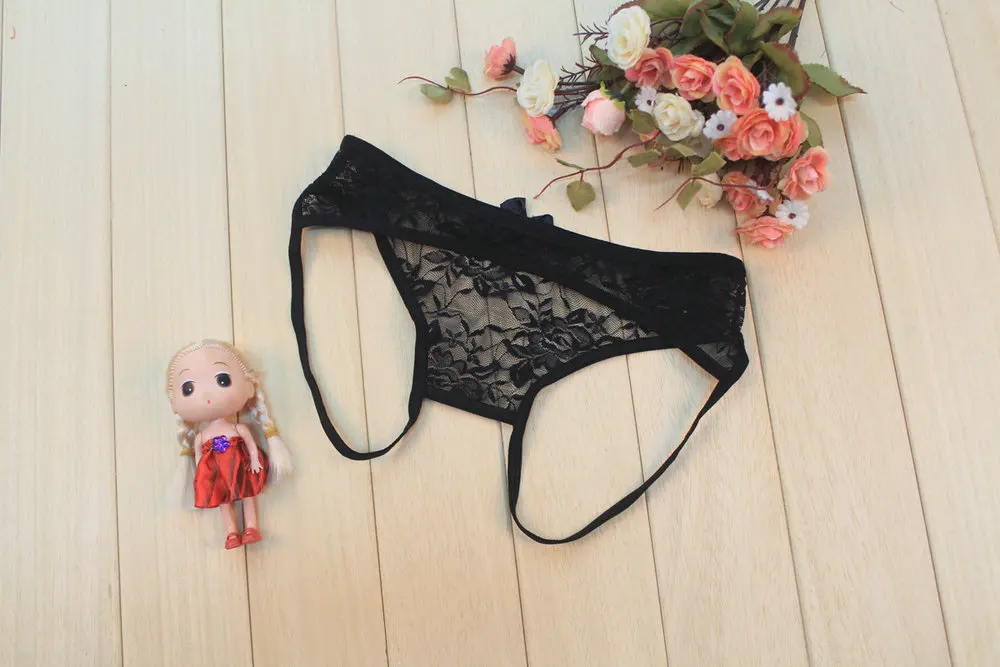 Black Lace Для женщин сексуальное женское белье популярное эротическое сексуальное трусики открытое Кружевное боди нижнее белье с вырезами трусики открытые сзади Трусы Секс Одежда трусы - Цвет: Black Lace