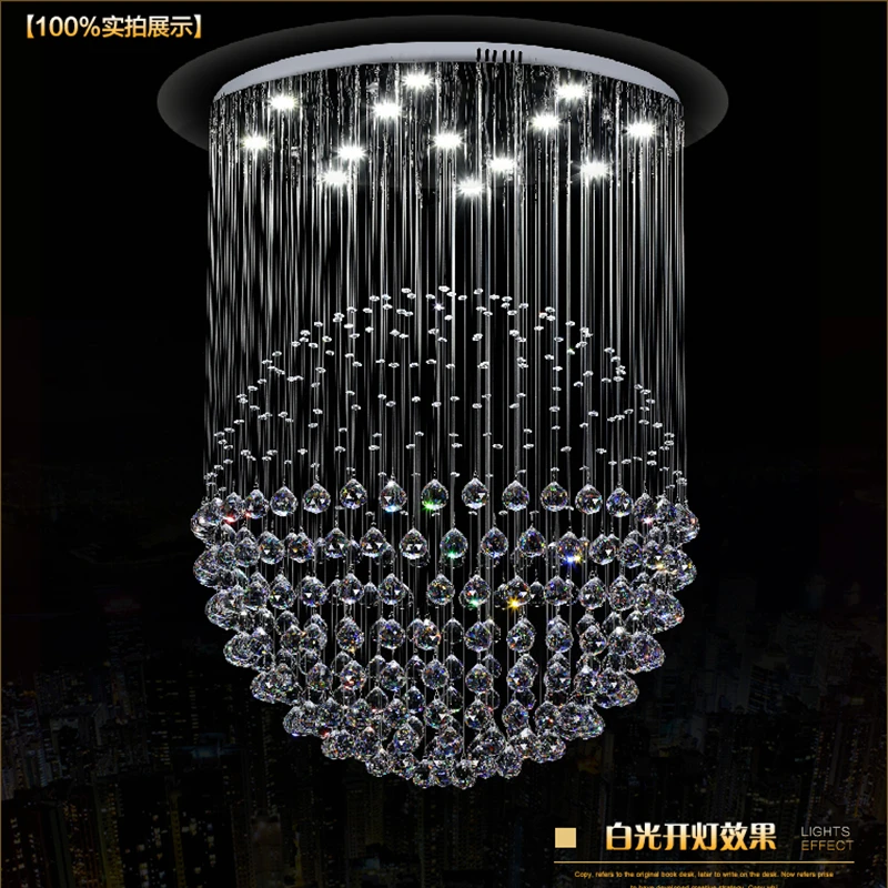 Современные роскошные потолочные светильники светодиодная хрустальная лампа