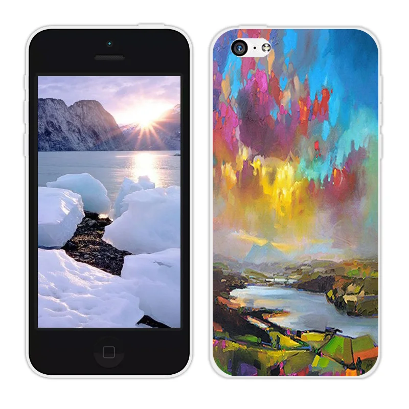 4.0-5.8&quot for iPhone 5 5C 5S SE Phone Cases Clear Matte Silicone Cover For 7 8 plus X 10 Oil Painted 6/6S | Мобильные телефоны и