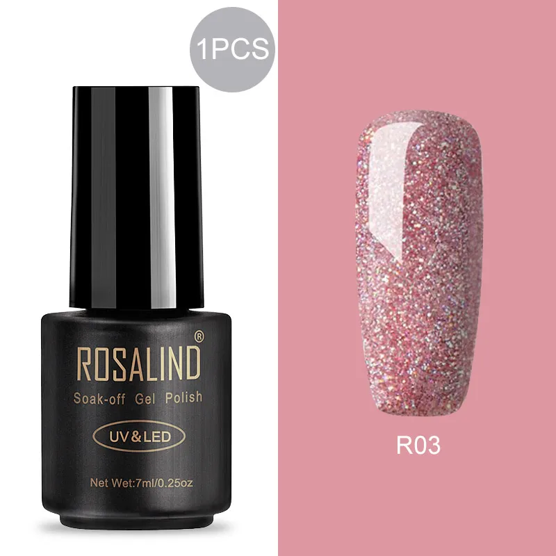 RAR03 ROSALIND 7 мл УФ гель лак для ногтей Набор для маникюра дизайн ногтей полуперманентный гель-лак лак Гибридный Soak Off Гель-лак белый праймер - Цвет: RAR03