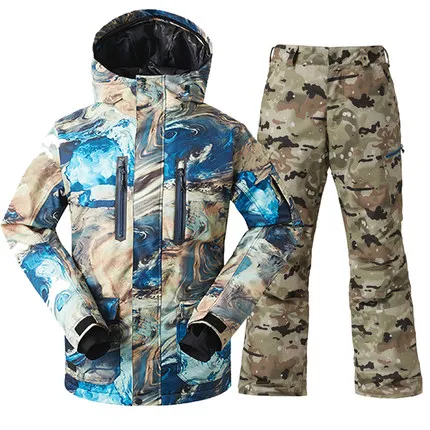 GSOU SNOW New Men's Ski Suit Assault Clothing Winter Windproof Warm Thickening Waterproof Breathable Jacket Pant For Men | Спорт и