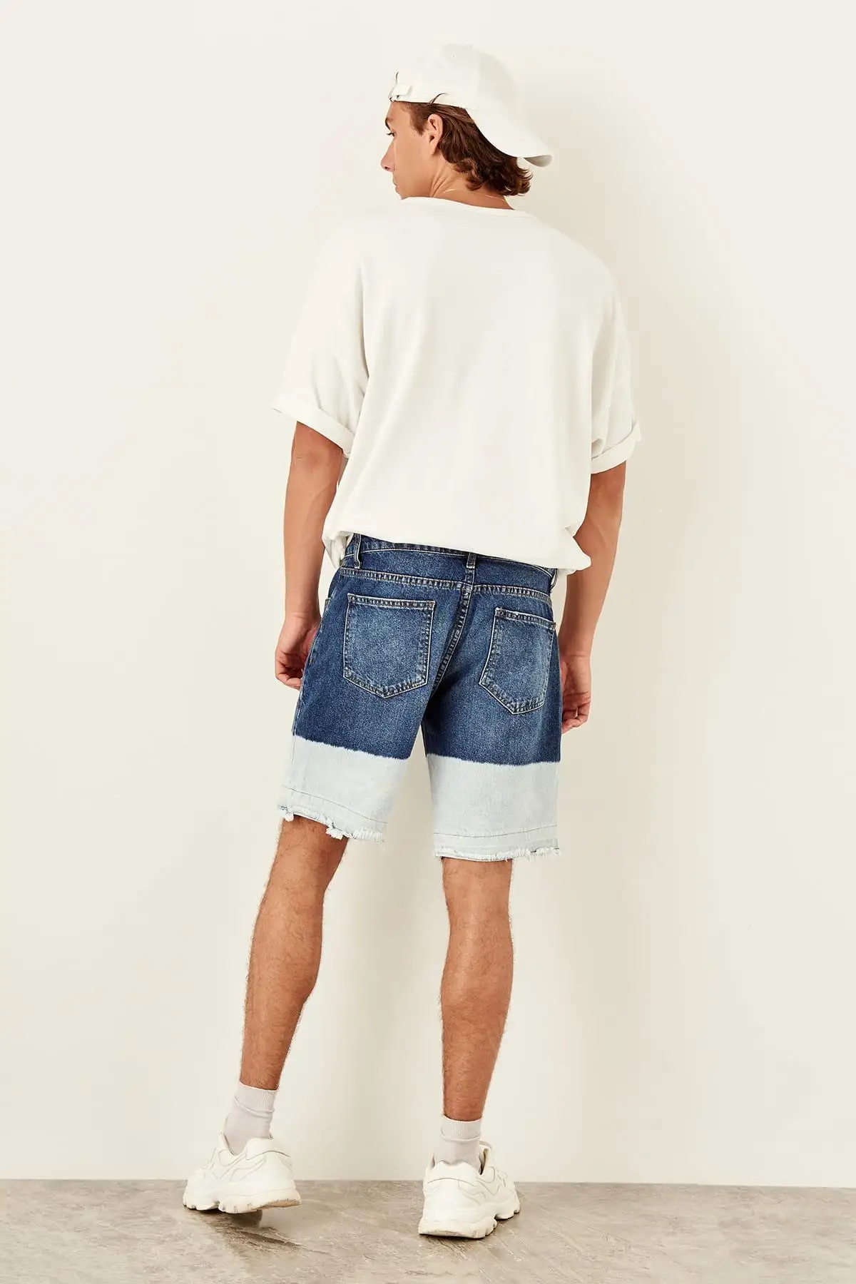 Trendyol Индиго мужчины батик мыть деним новые шорты TMNSS19SR0003 | Мужская одежда
