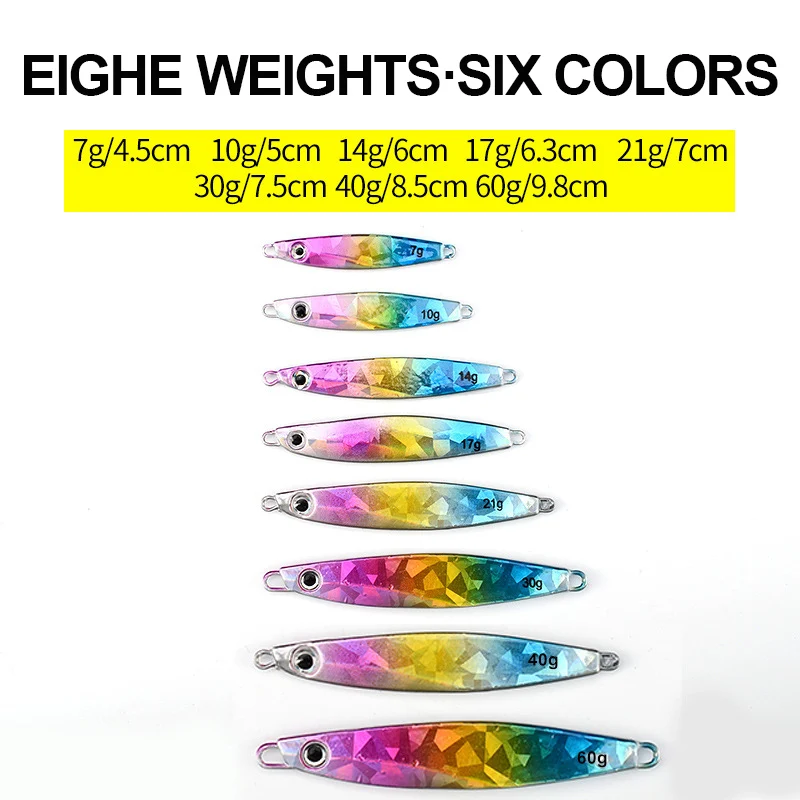 ZXZ 2pcs Fishing Lures 7g-60g Hard Baits Bionic Metal Bait Lu Ya Hook Artificial Sequins Tackle | Спорт и развлечения