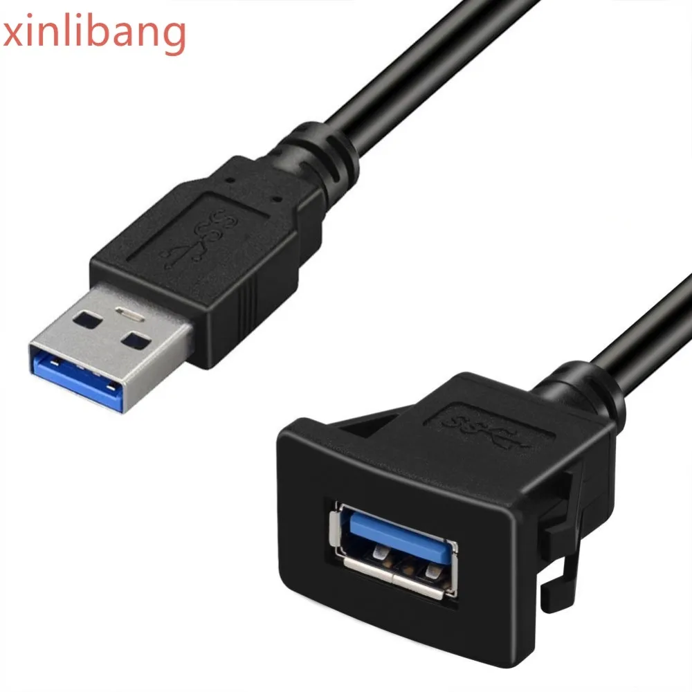 Квадратный Удлинительный кабель с одним портом USB 3 0 для монтажа на панели