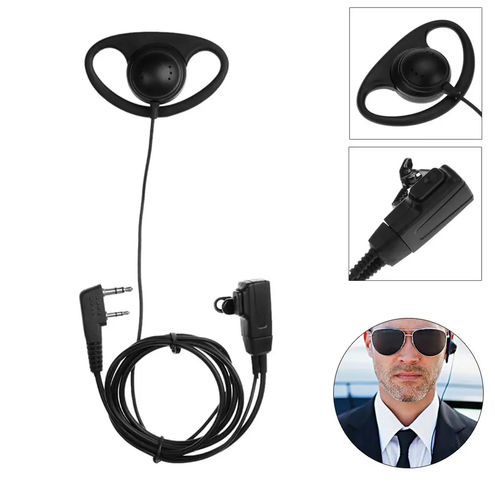 Ostart D Shape 2 Pin Interphone наушники ушной крючок наушник гарнитура микрофон PTT для Baofeng