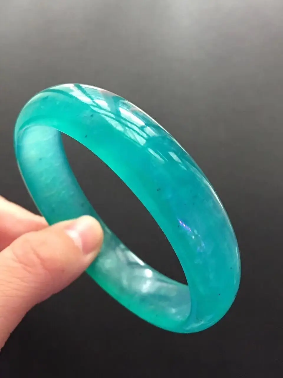 

Natural Mozambique Ice Amazonite Gems Bangle Bracelet Inner Diameter 62mm