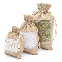 organza jute bags burlap drawstring bag wedding party favors gift bags for coffee beans candy makeup jewelry packaging 50pcs