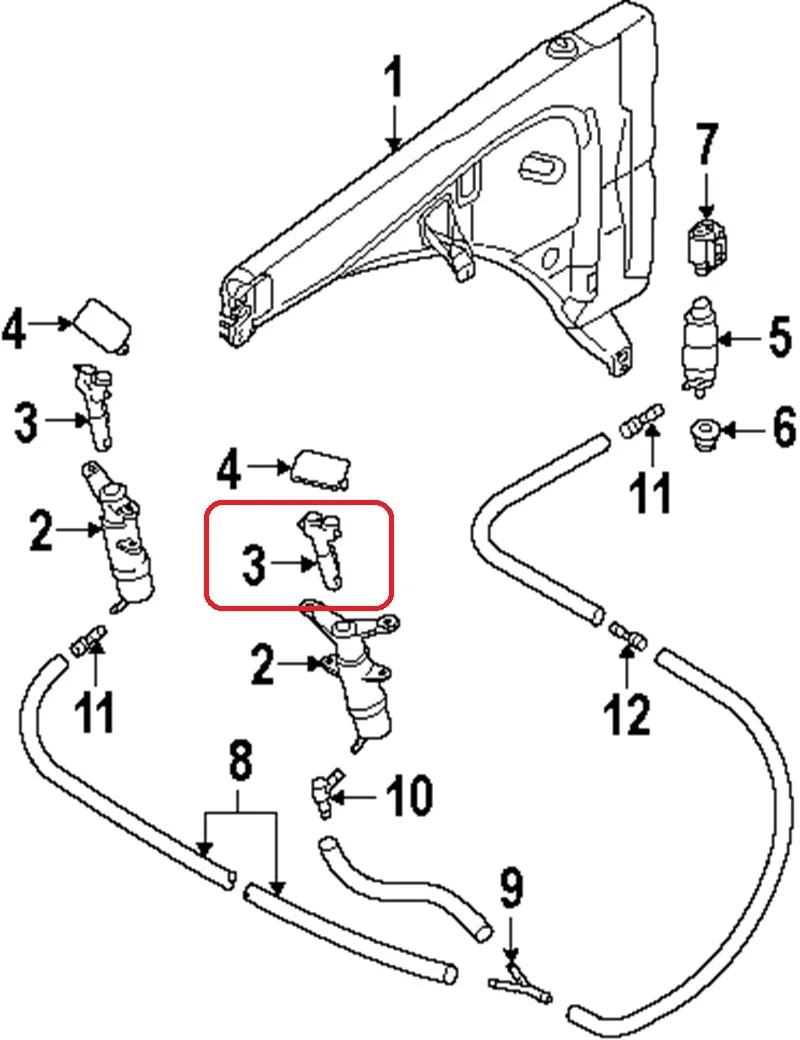 Новая левая насадка для мойки фар Volkswagen VW Touareg V6 V8 05 07 7L6955103|nozzle|nozzle washer |