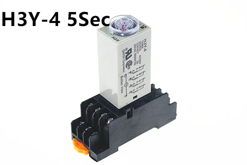 5S H3Y 4 Мощность на реле задержки времени таймера DPDT 14 5Sec AC220v AC110V DC24V DC12V|power on time