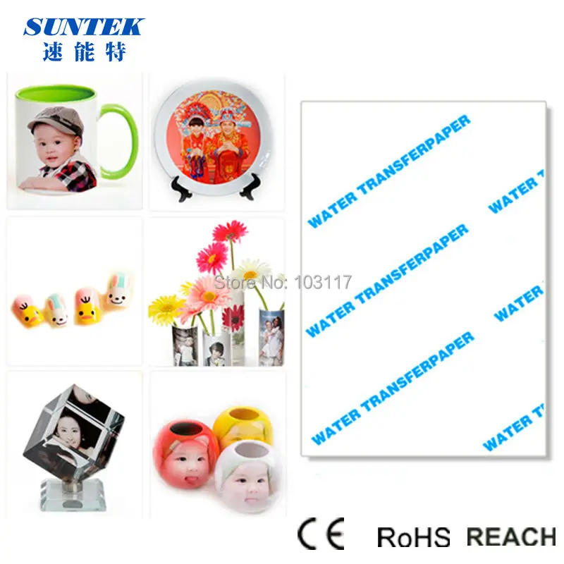 Прозрачная переводная бумага для наклеек (20 шт./лот) струйная водная с