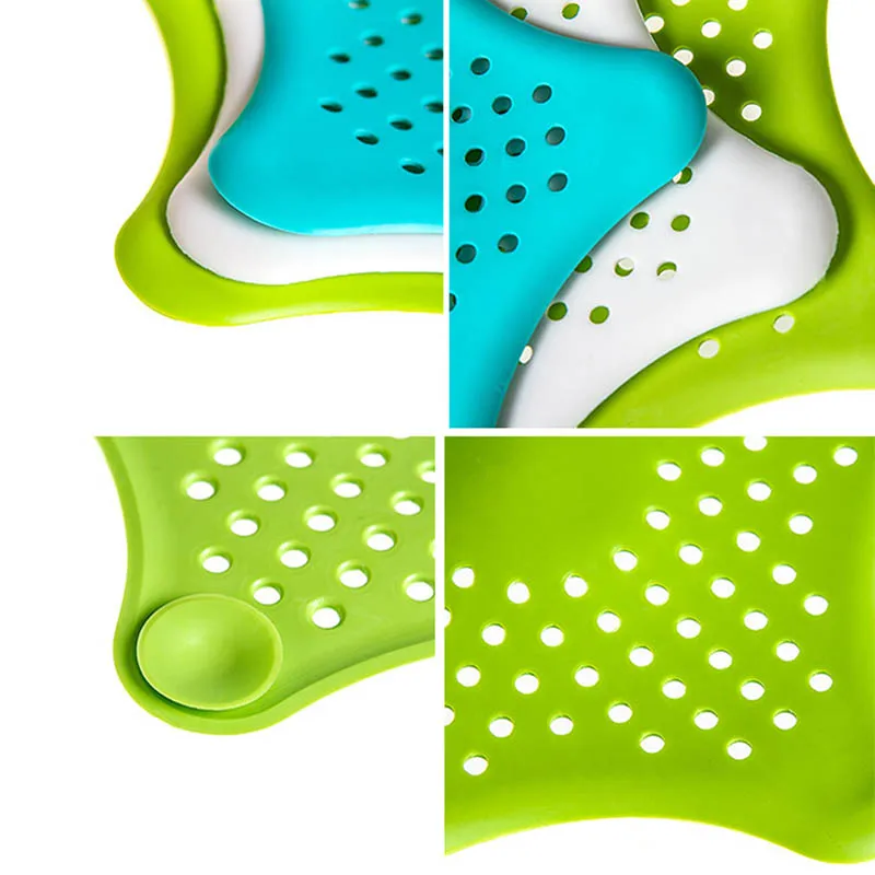 

2Pcs Star Shape Bathroom Drain Hair Catcher Bath Stopper Plug Sink Strainer Filter Shower MJJ88