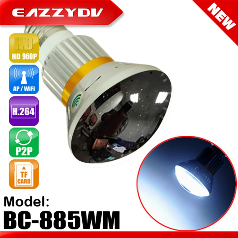 EAZZYDV BC-885YM/WM HD 1.3MP 960 P P2P Зеркало Лампы WiFi/AP IP сетевая Камера с 5 Вт СВЕТОДИОДНЫЕ