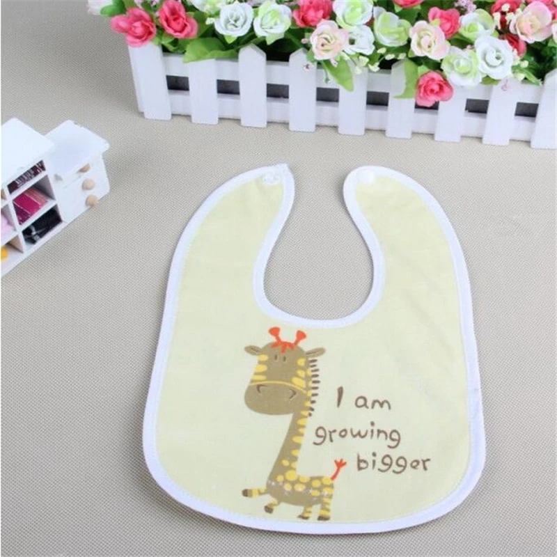 4pcs/Lot Cartoon Giraffe Infant Baby Bibs Children Waterproof Dinner Feeding Cotton Towel 4 Colors Newborn Burp Clothes | Детская одежда