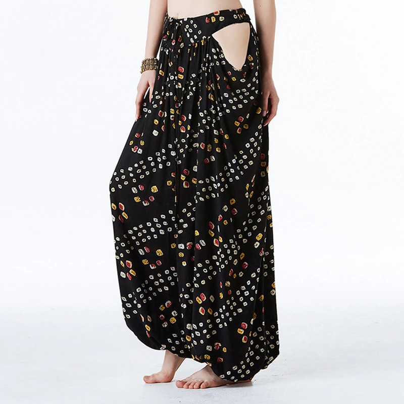 New style Gypsy Trousers Bloomers ATS Harem Pants American Tribal Belly Dance Printed strap Full Pantaloons Costume | Тематическая