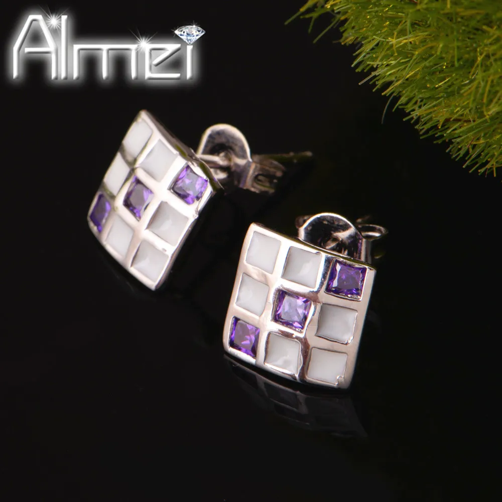 Almei 15%Off Affordable Lovely Korean Elegant Colorful Earrigs for Women Mother's Day Gift Made With Cubic Zirconia Earring R508 |