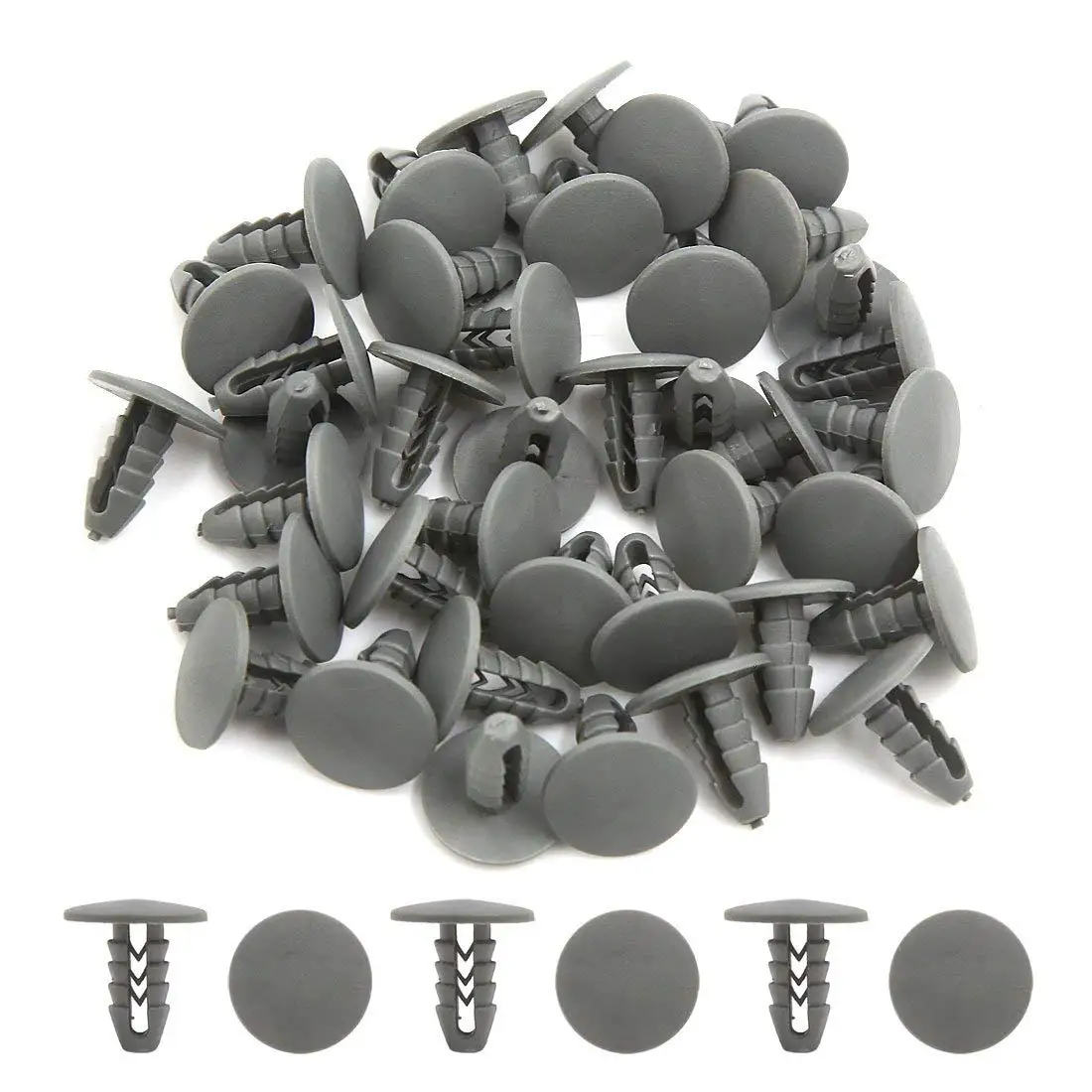 

uxcell 40Pcs Gray Universal Car Plastic Rivets Fender Bumper Fastener Clips 8mm