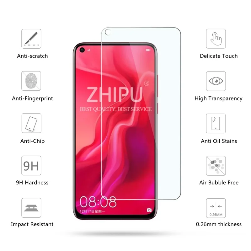 Tempered Glass For Huawei Nova 4 3 3i 3e 2 2i 2s Screen Protector 2.5D 9H Protective Film | Мобильные телефоны и