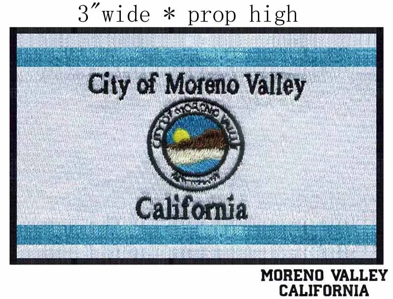 

Moreno valley, флаг Калифорнии США, 3 дюйма, широкая вышивка, нашивка для воротника, аппликация/цветы/подсолнухи