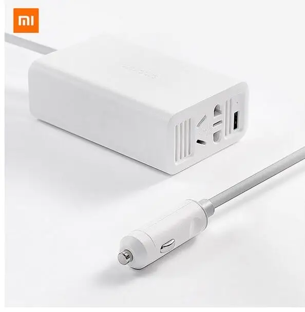 Белый Xiaomi Mijia SMARTMI 100 Вт портативный автомобильный преобразователь мощности 12 В постоянного тока в переменный ток 220 В с 5 В/A usb портами автомобильное зарядное устройство разъем - Цвет: Белый