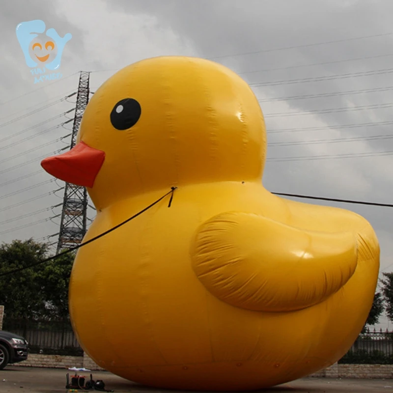 4m High Giant Inflatable Promotion Yellow Duck Water Floats Ground Decoration |