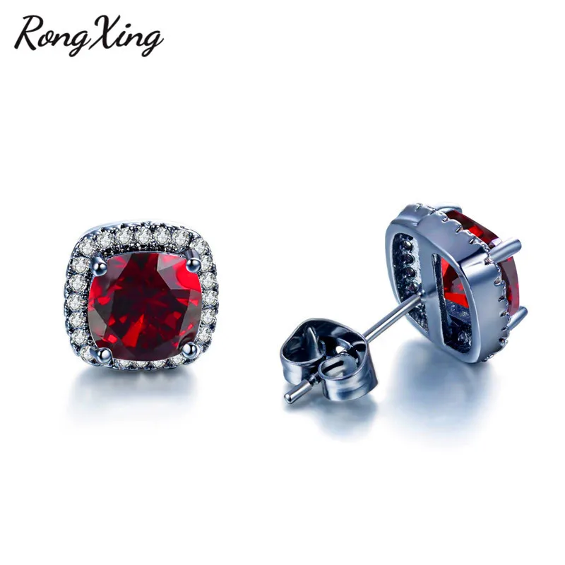 Женские винтажные серьги с фианитами черные золотые разноцветные модное в форме